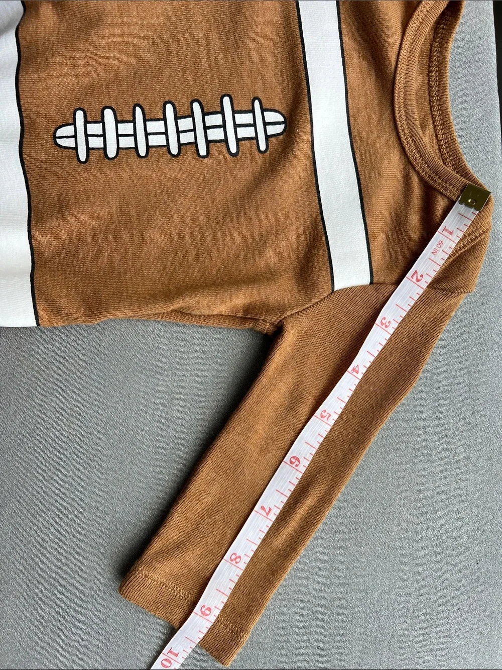 Old Navy | Brown Football-Print Baby One-Piece Bodysuit Size 0-3 Months